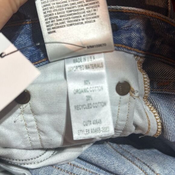 Agolde Distressed Straight Cropped Feel Good Jeans Blue Denim Light Wash Size 24 - Picture 14 of 14